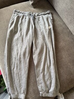 Nike Gray Fleece Sweatpants with Elastic Hem